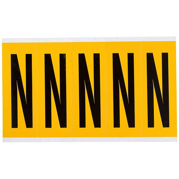 Letter Label, N, 5in.Hx1-3/4in.W, Vinyl
