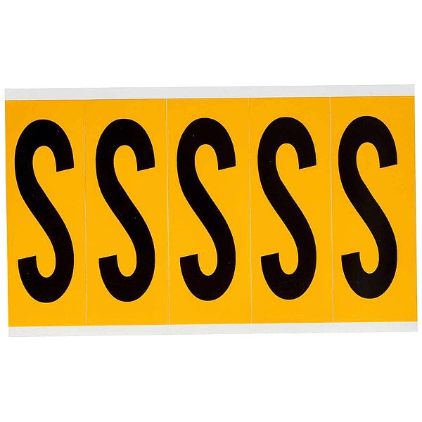 Letter Label, S, 5inHx1-3/4inW, No. Cards 1