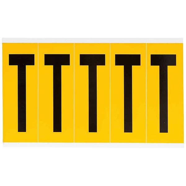 Letter Label, T, 5inHx1-3/4inW, No. Cards 1