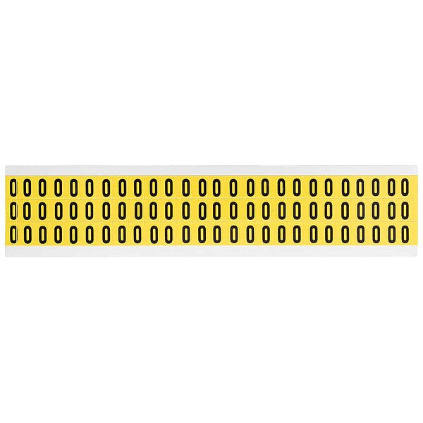 Number Label, 0, 1/2in.Hx11/32in.W, Vinyl