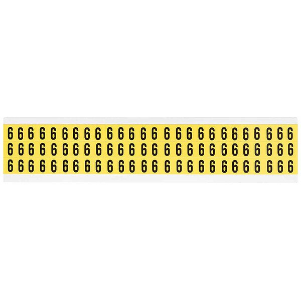 Number Label, Character 6, 1/2inHx11/32inW