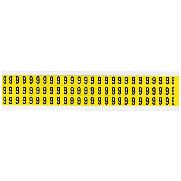 Number Label, 9, 1/2in.Hx11/32in.W, Vinyl