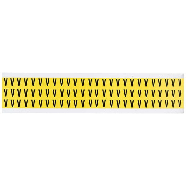 Letter Label, V, 1/2in.Hx11/32in.W, Vinyl