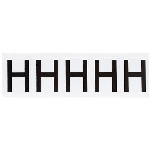 Letter Label, H, 2-1/4inHx1-13/16inW, Vinyl