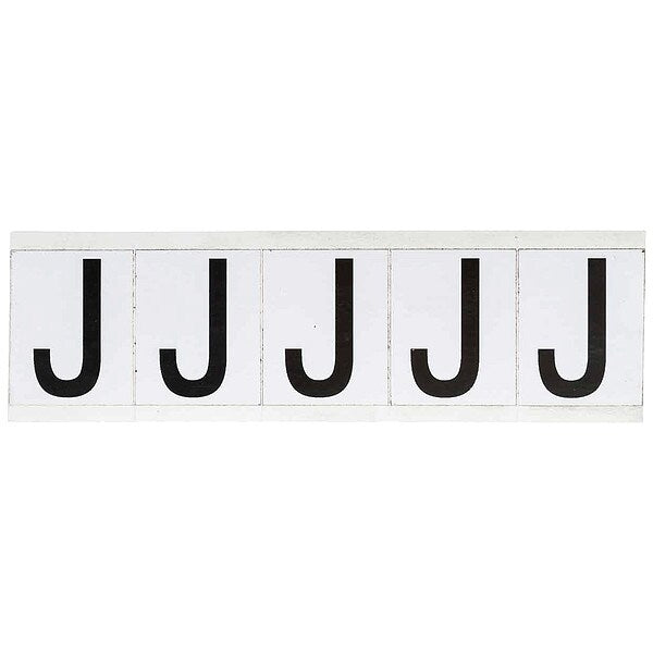 Letter Label, J, 2-1/4inHx1-13/16inW, Vinyl
