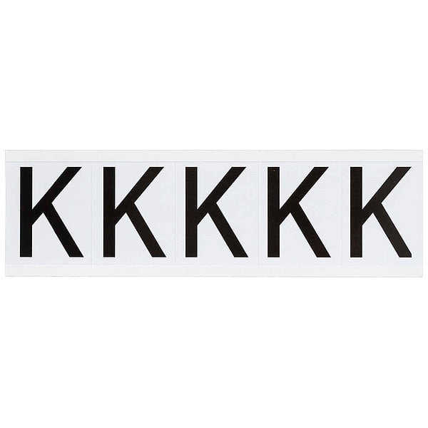 Letter Label, K, 2-1/4inHx1-13/16inW, Vinyl