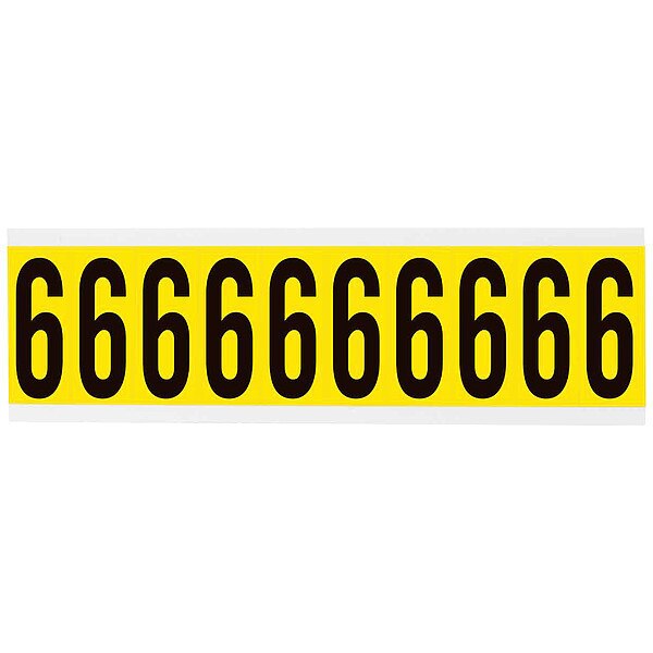 Number Label, 6, 2-1/4in.Hx7/8in.W