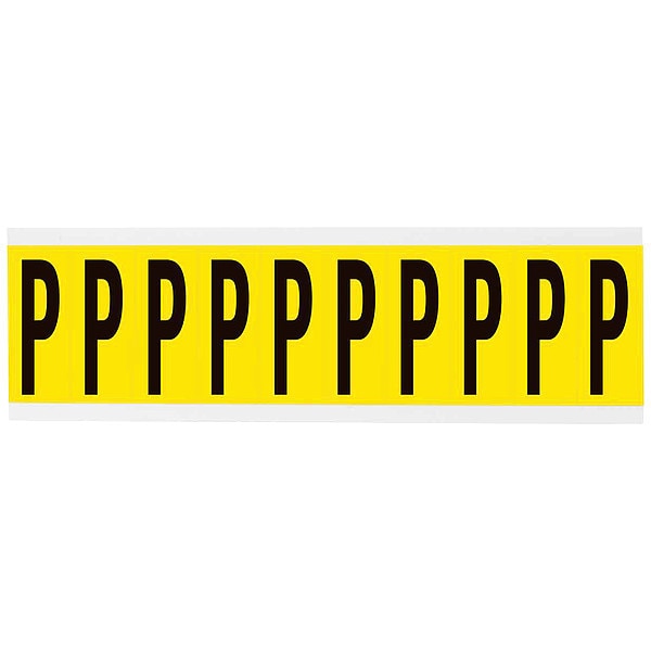 Letter Label, P, 2-1/4in.Hx7/8in.W, Vinyl