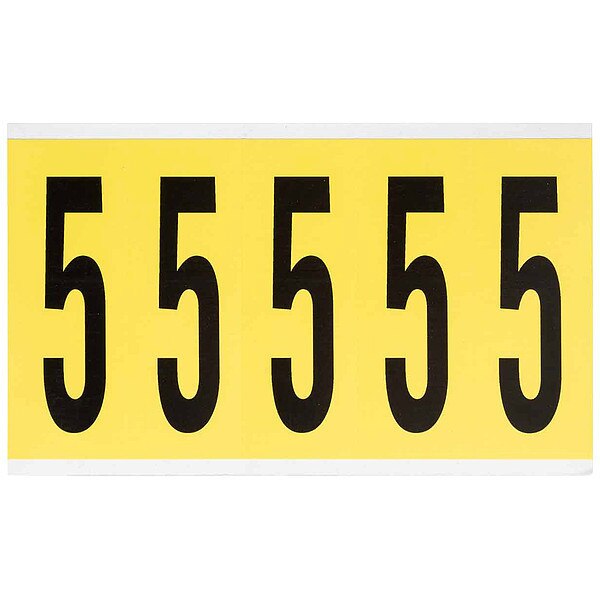 Number Label, 5, 5inHx1-3/4inW, No. Cards 1