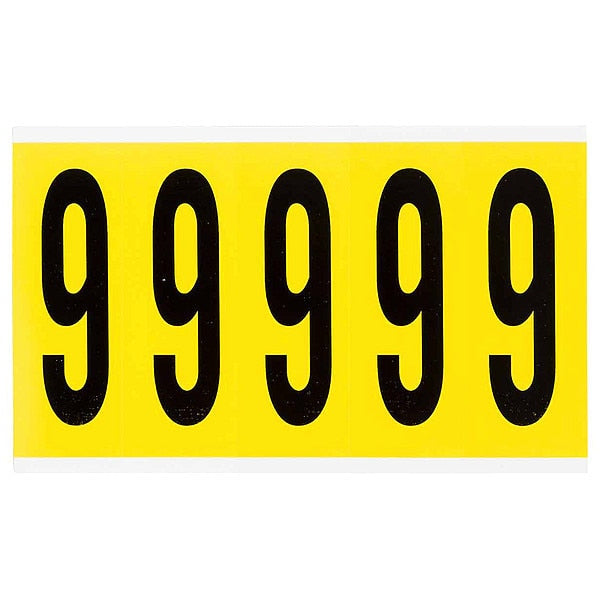 Number Label, 9, 5inHx1-3/4inW, No. Cards 1
