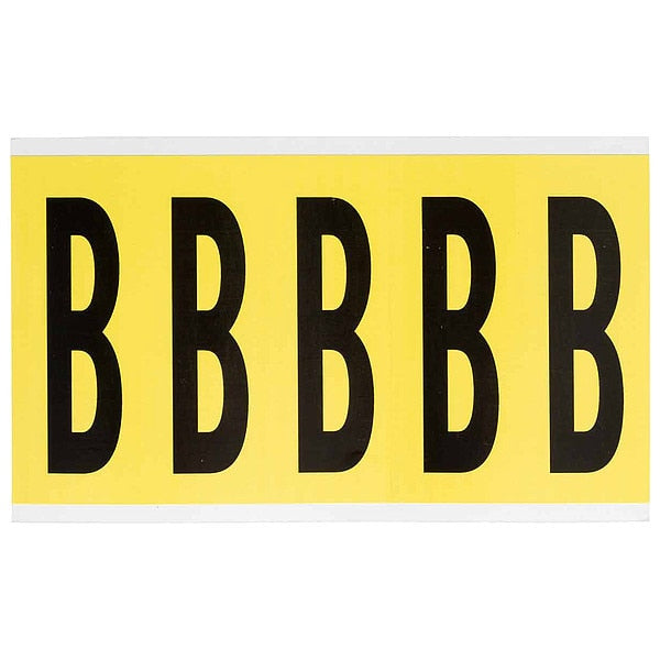 Letter Label, B, 5in.Hx1-3/4in.W, Vinyl