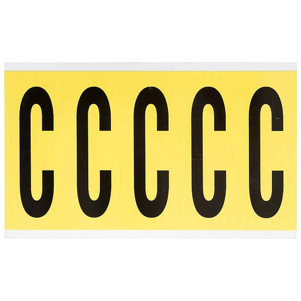 Letter Label, C, 5inHx1-3/4inW, No. Cards 1