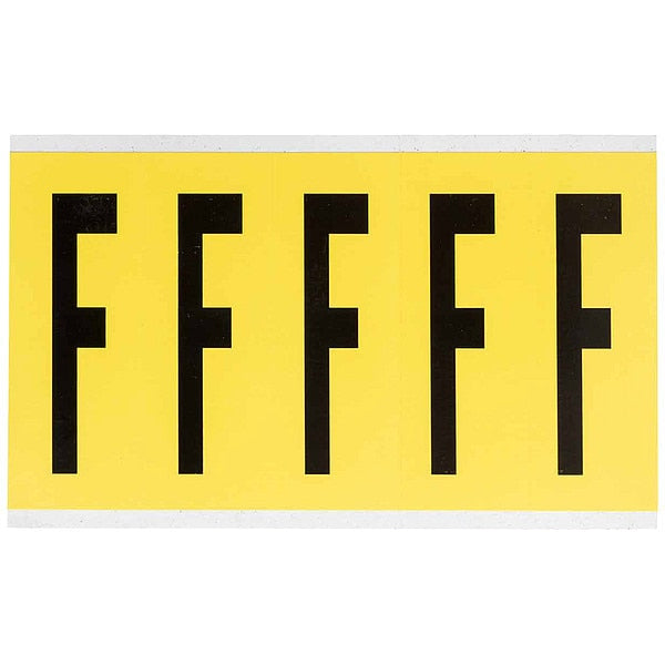 Letter Label, F, 5in.Hx1-3/4in.W, Vinyl