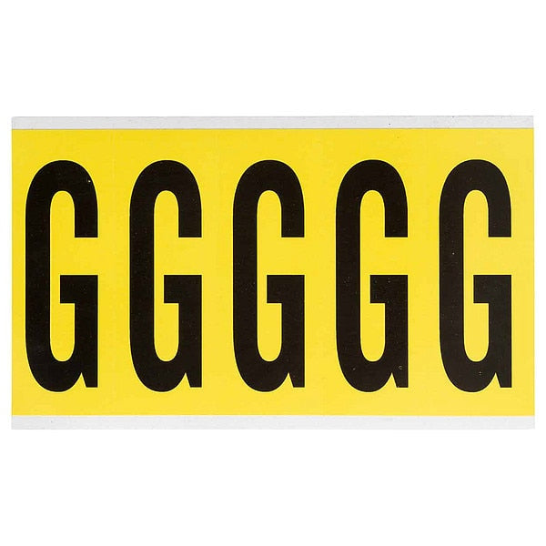 Letter Label, G, 5in.Hx1-3/4in.W, Vinyl