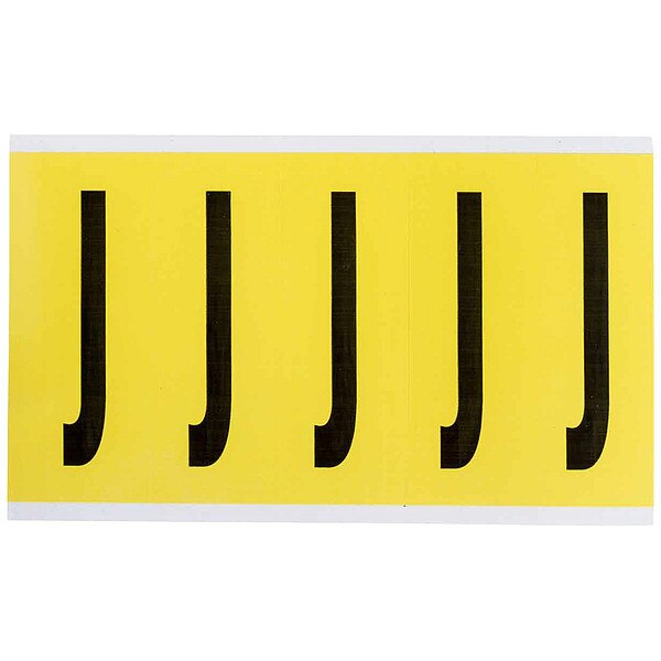 Letter Label, J, 5in.Hx1-3/4in.W, Vinyl