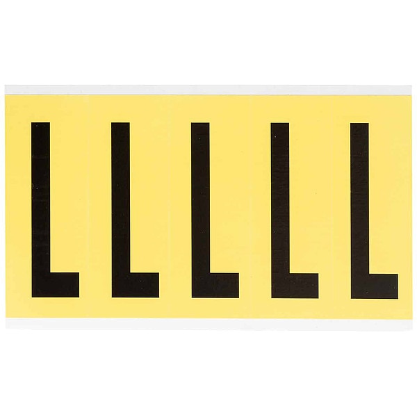 Letter Label, L, 5inHx1-3/4inW, No. Cards 1