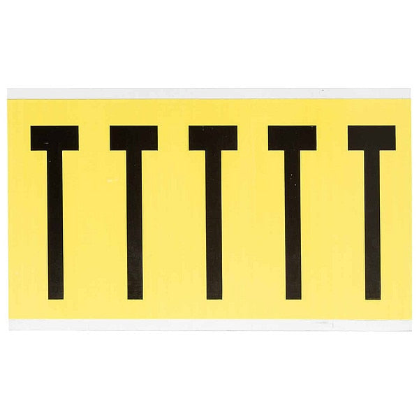 Letter Label, T, 5in.Hx1-3/4in.W, Vinyl