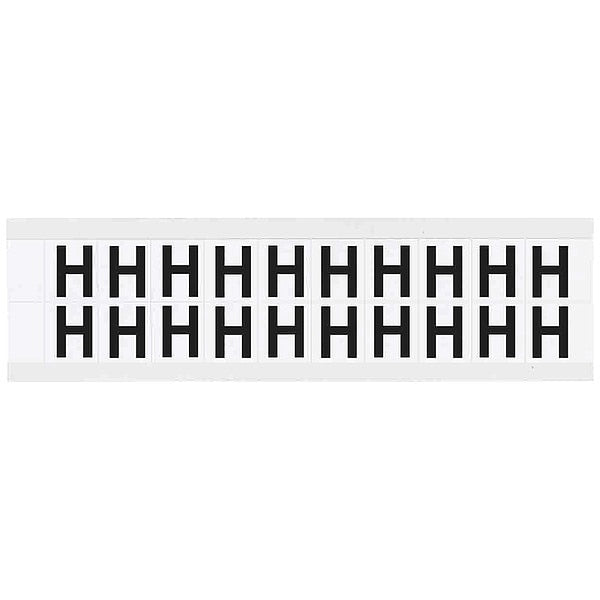 Letter Label, H, 3/4in.Hx21/32in.W, Vinyl