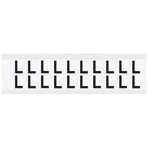 Letter Label, L, 3/4in.Hx21/32in.W, Vinyl