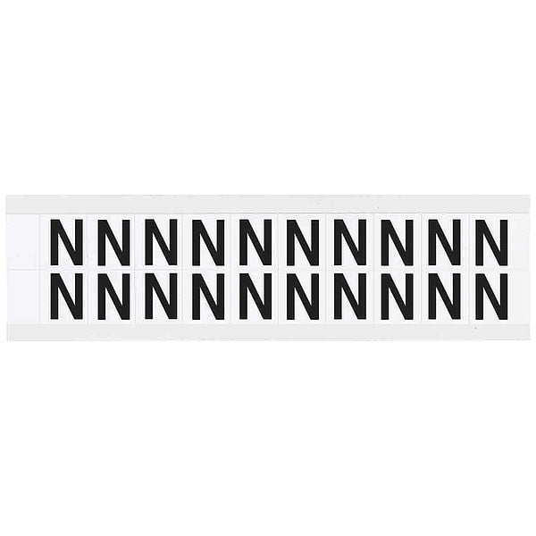 Letter Label, N, 3/4in.Hx21/32in.W, Vinyl
