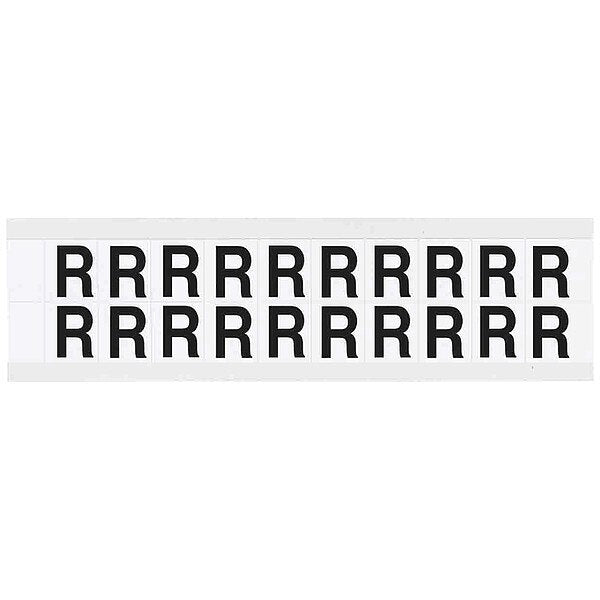 Letter Label, R, 3/4in.Hx21/32in.W, Vinyl