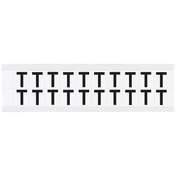 Letter Label, T, 3/4in.Hx21/32in.W, Vinyl