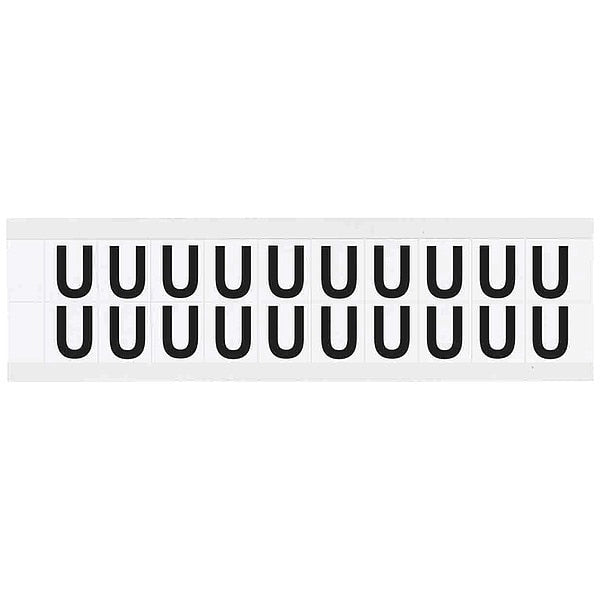 Letter Label, U, 3/4in.Hx21/32in.W, Vinyl