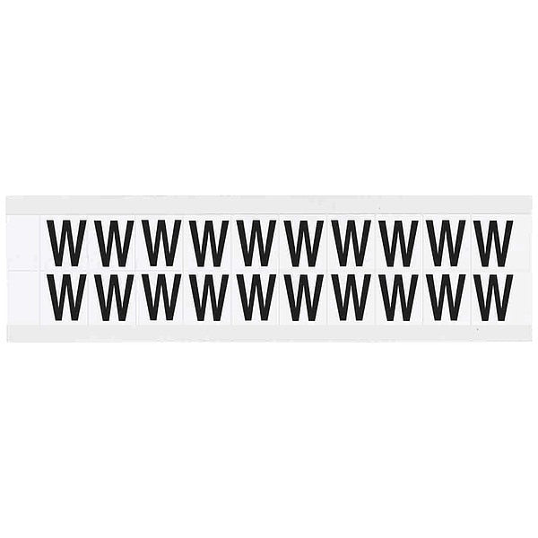 Letter Label, W, 3/4in.Hx21/32in.W, Vinyl
