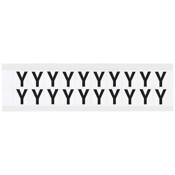 Letter Label, Y, 3/4in.Hx21/32in.W, Vinyl