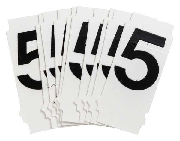 Number Label, 5, 1-1/2in.Hx7/8in.W, PK10