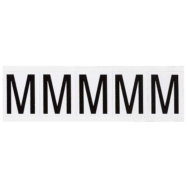 Letter Label, M, 2-1/4inHx1-13/16inW, Vinyl