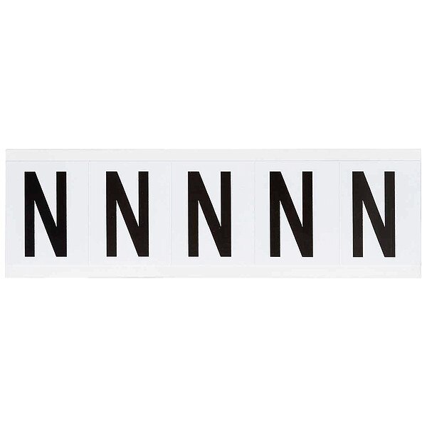 Letter Label, N, 2-1/4inHx1-13/16inW, Vinyl