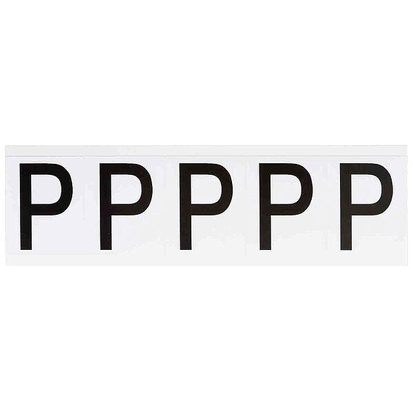 Letter Label, P, 2-1/4inHx1-13/16inW, Vinyl