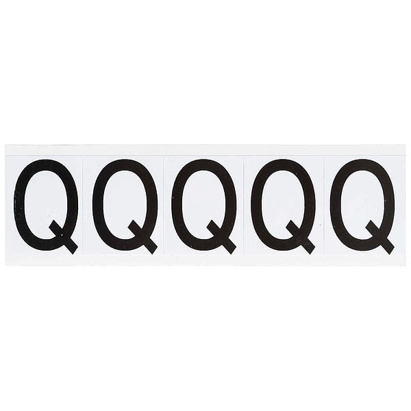 Letter Label, Q, 2-1/4inHx1-13/16inW, Vinyl