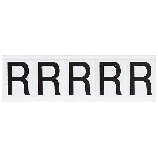 Letter Label, R, 2-1/4inHx1-13/16inW, Vinyl