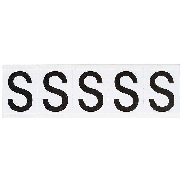 Letter Label, S, 2-1/4inHx1-13/16inW, Vinyl