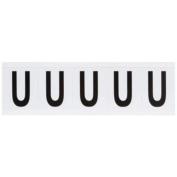 Letter Label, U, 2-1/4inHx1-13/16inW, Vinyl
