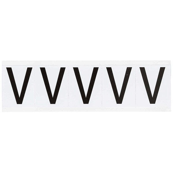 Letter Label, V, 2-1/4inHx1-13/16inW, Vinyl