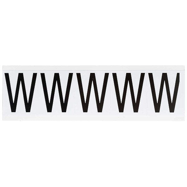 Letter Label, W, 2-1/4inHx1-13/16inW, Vinyl