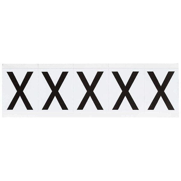 Letter Label, X, 2-1/4inHx1-13/16inW, Vinyl