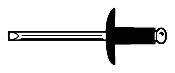 Blind Rivet, Large Flanged Head, 3/16 in Dia., 1-13/64 in L, Steel Body, 250 PK
