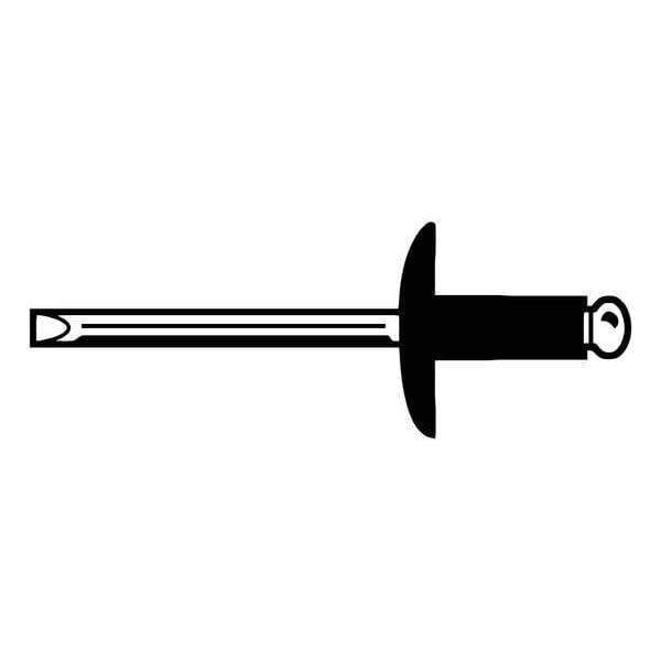 Blind Rivet, Flanged Head, 1/8 in Dia., 17/32 in L, Steel Body, 500 PK