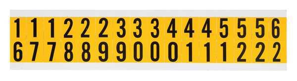 Numbr Label, 0 Thru 9, 3/4inHx9/16inW, PK25