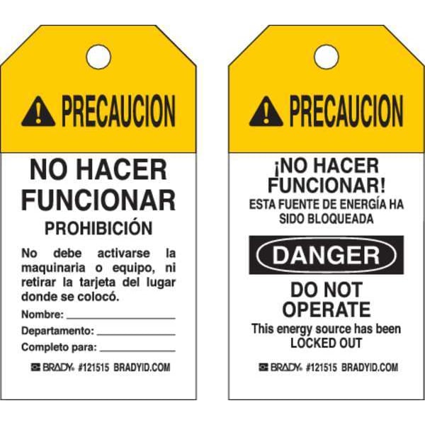 Caution Tag, 75 lb. Pull Force, PK25