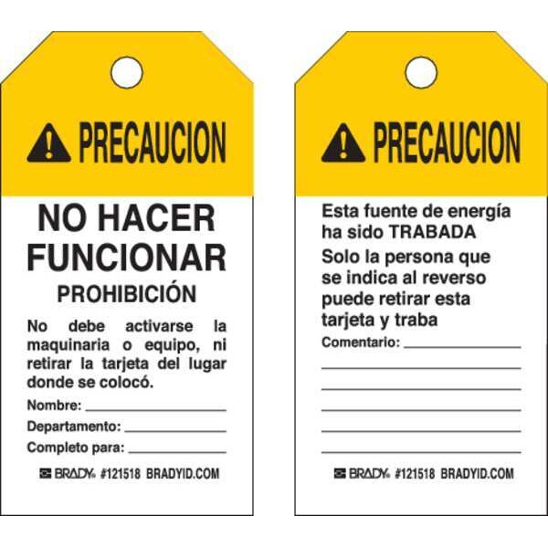 Caution Tag, 50 lb. Pull Force, Poly, PK25
