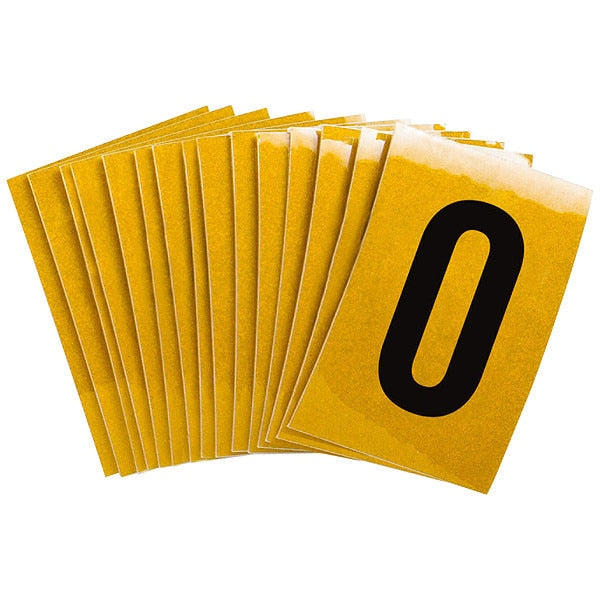 Number Label, 0, 1-1/2in.Hx1in.W, PK25