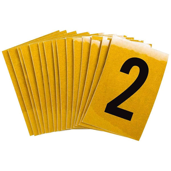 Number Label, 2, 1-1/2in.Hx1in.W, PK25