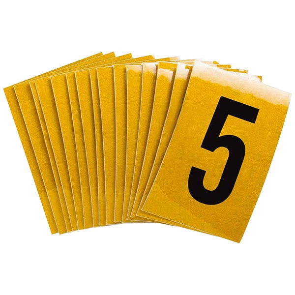 Number Label, 5, 1-1/2in.Hx1in.W, PK25
