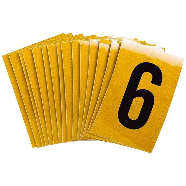 Number Label, 6, 1-1/2in.Hx1in.W, PK25