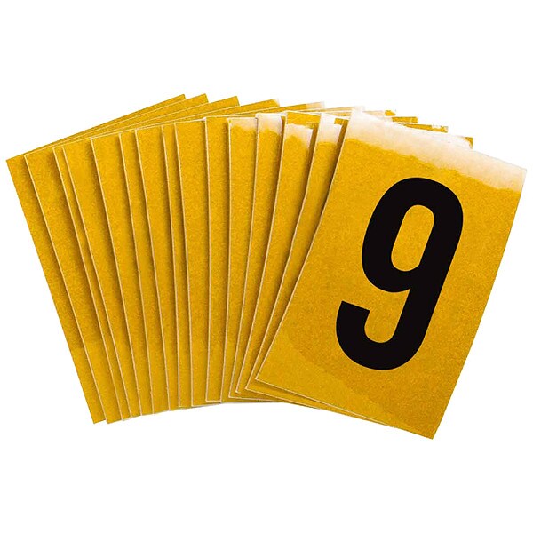 Number Label, 9, 1-1/2in.Hx1in.W, PK25